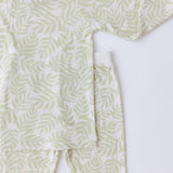 Green Pastel Palms Two-Piece Set