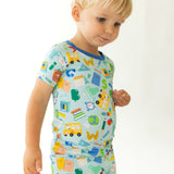 Back To School Blue Short Sleeve Set