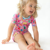 Back To School Pink Short Sleeve Set