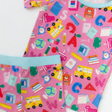 Back To School Pink Short Sleeve Set