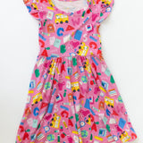 Back To School Pink Twirl Dress