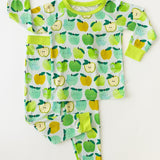 A is for Apple Green Two-Piece Pajamas