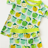 A is for Apple Green Short Sleeve Set