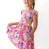 Back To School Pink Twirl Dress
