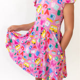 Back To School Pink Twirl Dress