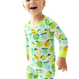 A is for Apple Green Two-Piece Pajamas