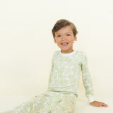 Green Pastel Palms Two-Piece Set