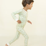 Green Pastel Palms Two-Piece Set
