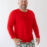 Holiday Red Men's Long Sleeve PJ Top