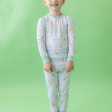 Hop To It Blue Two-Piece Pajamas