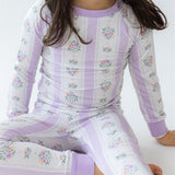 Lavender Stripe Two-Piece Pajamas