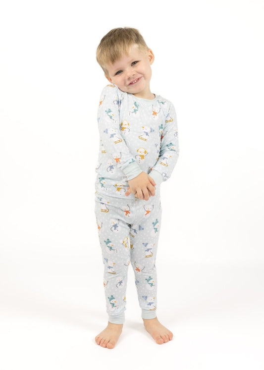 Blue Snowmen Two-Piece Pajamas